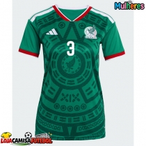 Camisa de Futebol México Cesar Montes #3 Equipamento Principal Mulheres Mundo 2026 Manga Curta